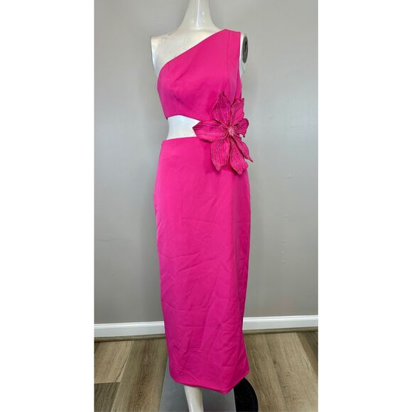 NWT PatBO FLOWER APPLIQUE MIDI DRESS SIZE US 4 $825 - Picture 7 of 13